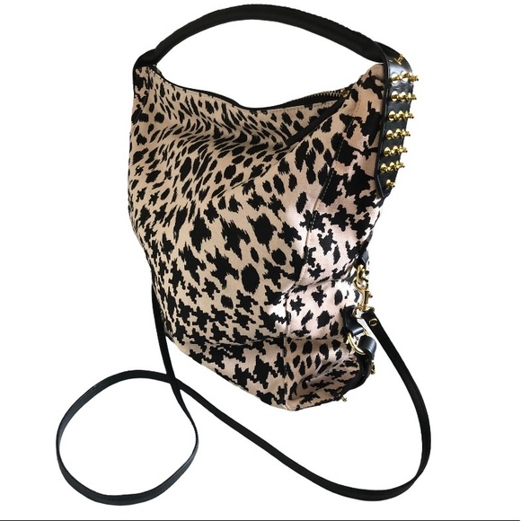 Alexander McQueen Leather Canvas Houndstooth Large Tote Crossbody - Picture 2 of 14